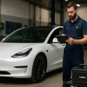 LOKI – Werkstatt-Diagnosegerät für Tesla (S/X/3/Y) mit Toolbox3 LOKI Werkstatt-Diagnosegerät für Tesla-Elektroautos – Live-CAN, Batteriediagnose & Crashdaten-Löschung
