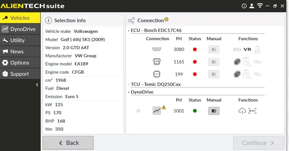 Alientech DynoDrive für KESS3 – Road-Dyno Software zur Leistungs- und Beschleunigungsmessung ohne Gerät