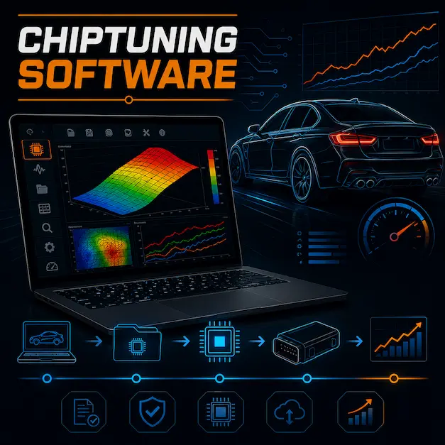 Chiptuning Software für ECU TCU Datenanalyse Kennfeldbearbeitung und Steuergerätearbeit