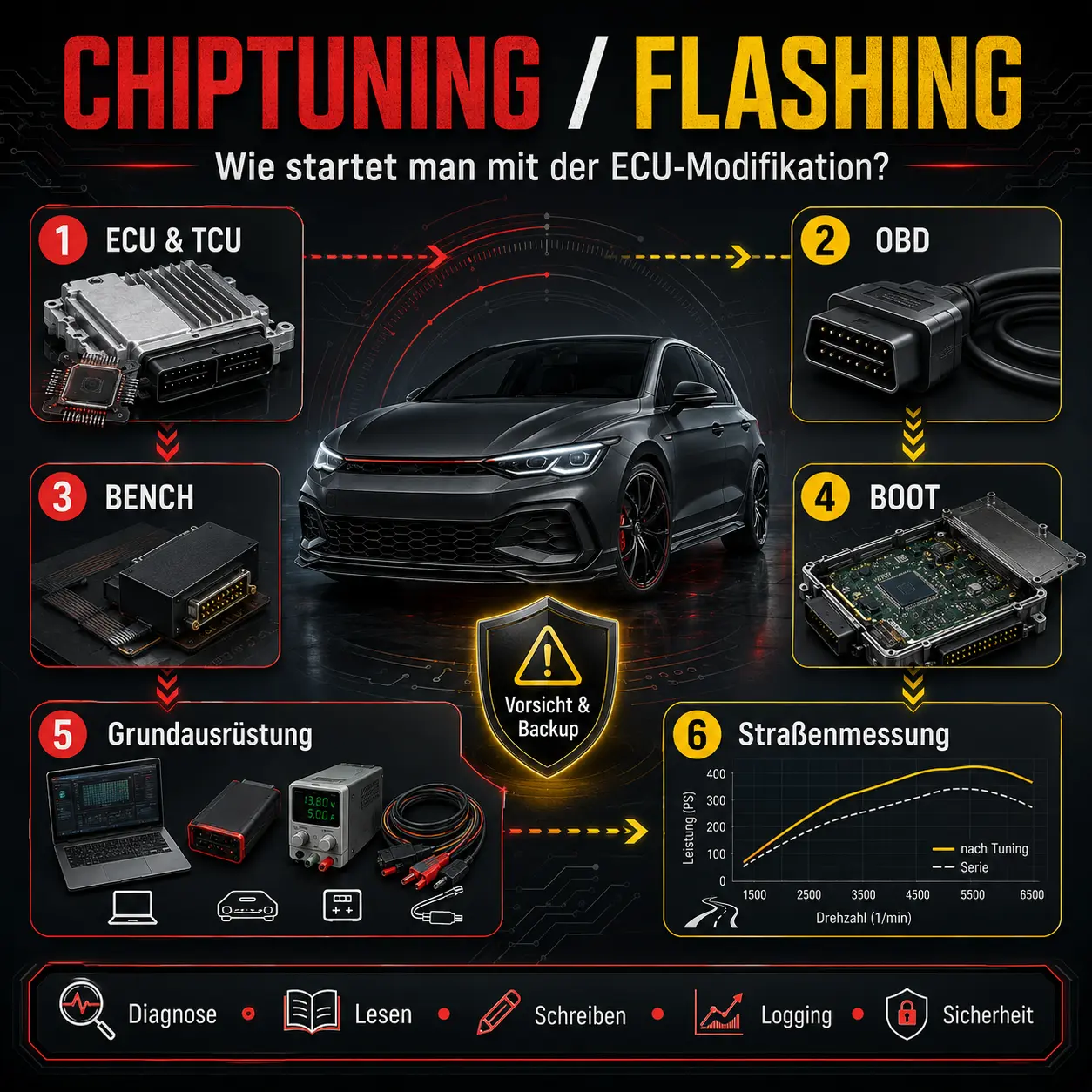 Chiptuning Flashing ECU TCU EGR Einstieg in Fahrzeugmodifikation und Remapping