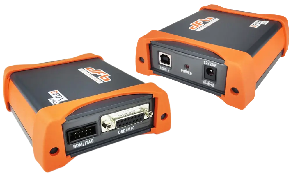 DFOX Anschlüsse BDM JTAG OBD MFC USB IN Power für ECU TCU Programmierung