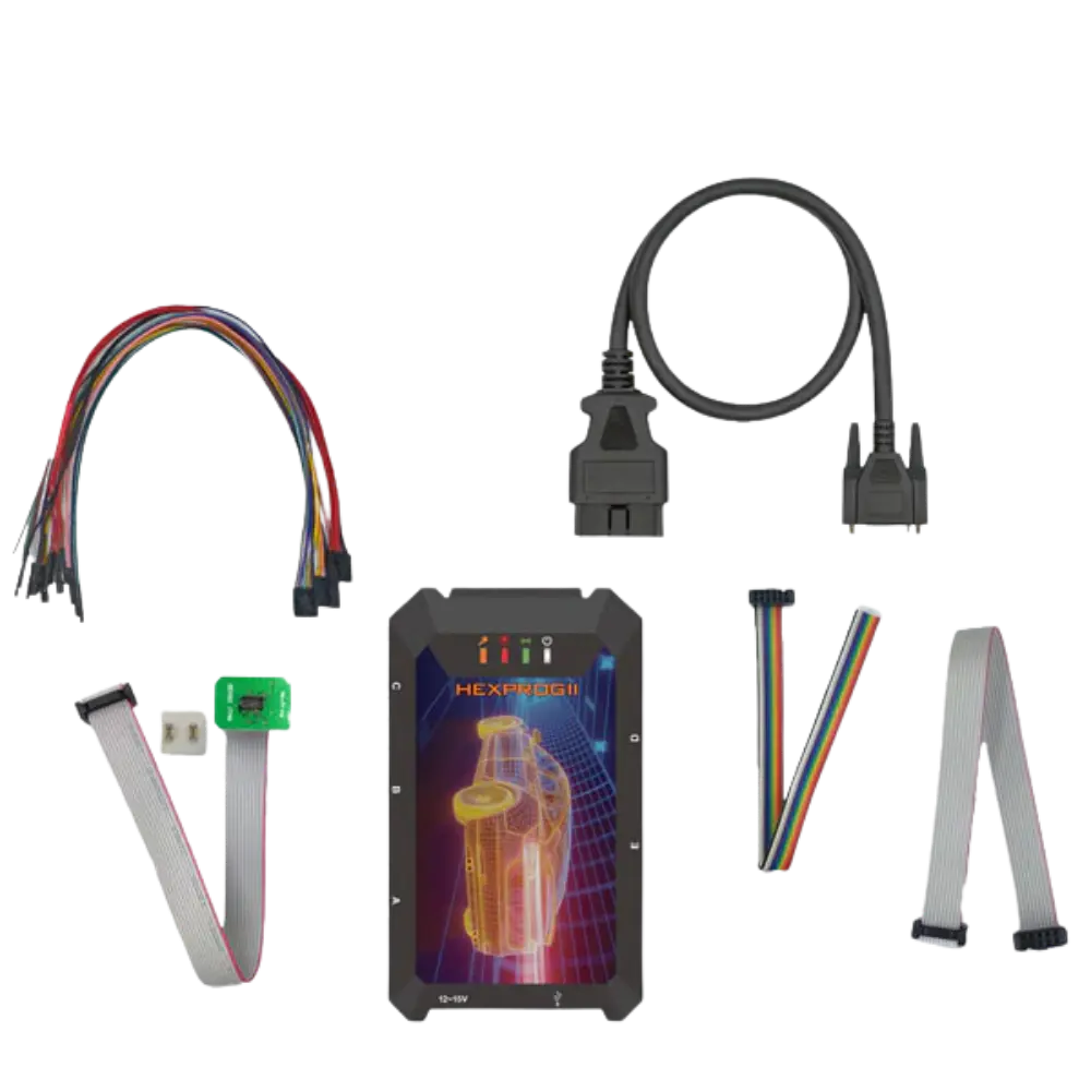 HEXPROG II Set mit OBD Kabel Bench Kabel JTAG BDM Kabel Netzteil und USB Kabel