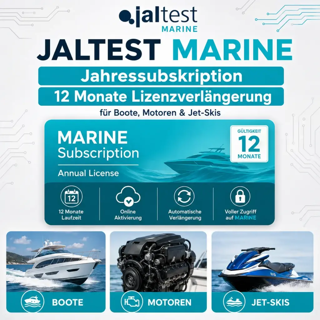 Jaltest MARINE Jahres-Subskription – 12 Monate Lizenzverlängerung für Boote, Motoren & Jet-Skis