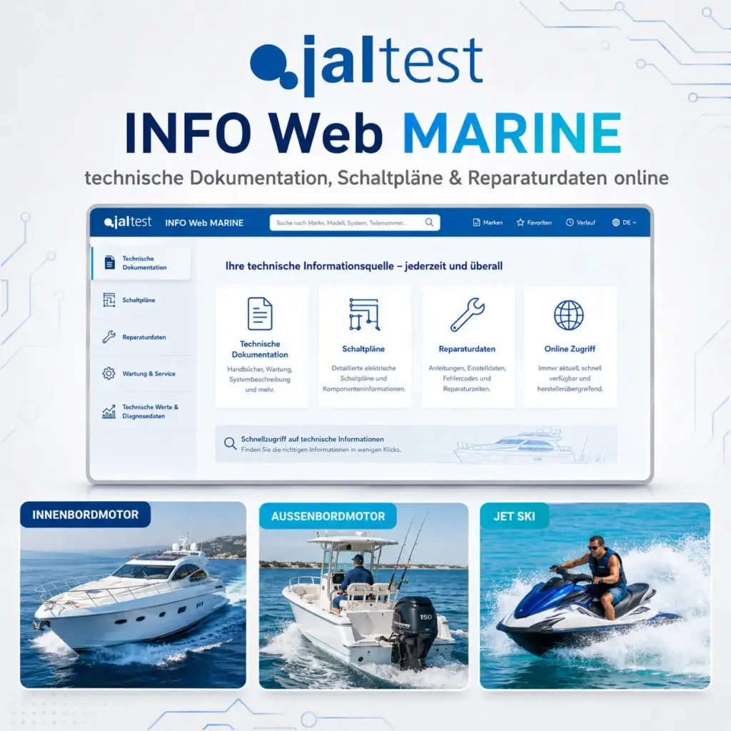 Jaltest INFO Web MARINE – technische Dokumentation, Schaltpläne & Reparaturdaten online