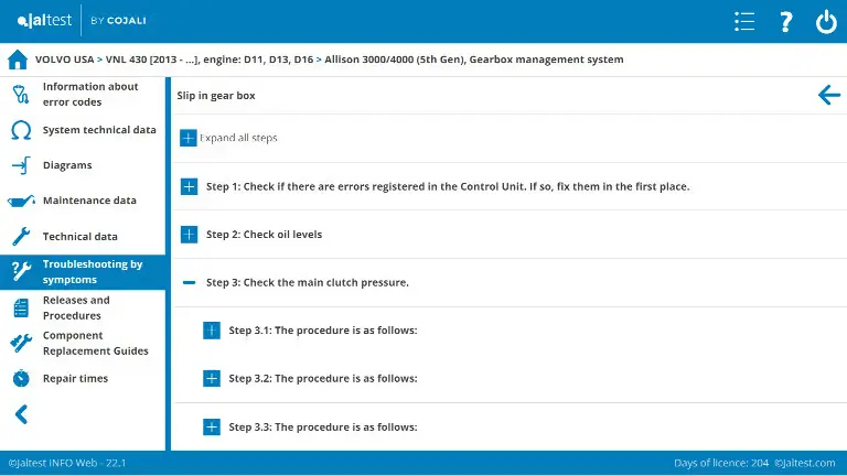 Jaltest INFO Web symptombasierte Fehlersuche und Schritt für Schritt Problemlösung