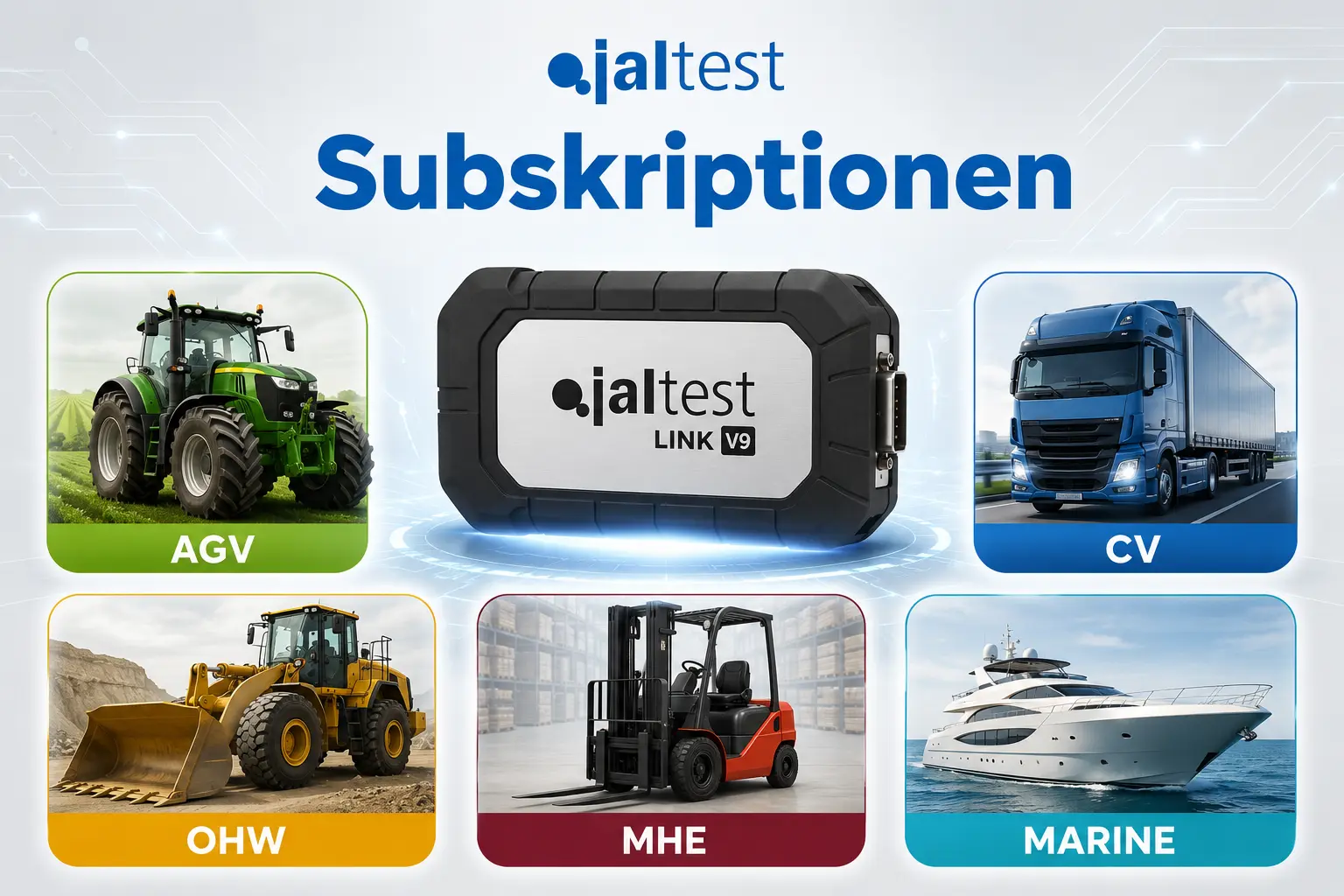 Jaltest Lizenzverlängerung und Jahres-Subskription für CV AGV OHW MHE und Marine