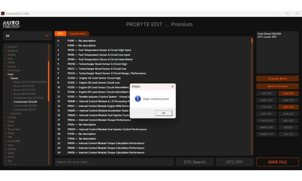 ProBYTE Chiptuning Software Bild 4 für ECU TCU Datei Bearbeitung