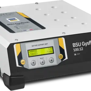GYS GYSFLASH 100.12 HF – Profi-Ladegerät, Netzgerät & Batteriestützgerät 12 V / max. 100 A, Ref. 029071, 2 × 2,5-m-Kabel, Showroom, DIAG+, Batteriewechsel, IP21